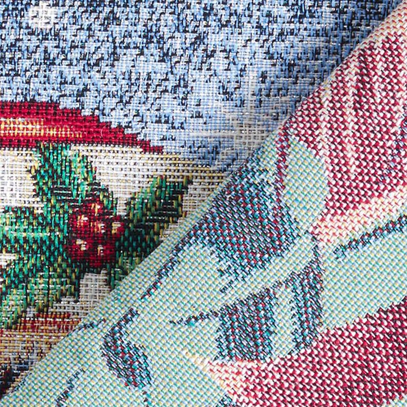 taglio di tessuto gobelin scambio dei regali a Natale, lurex – blu/verde, image number 4