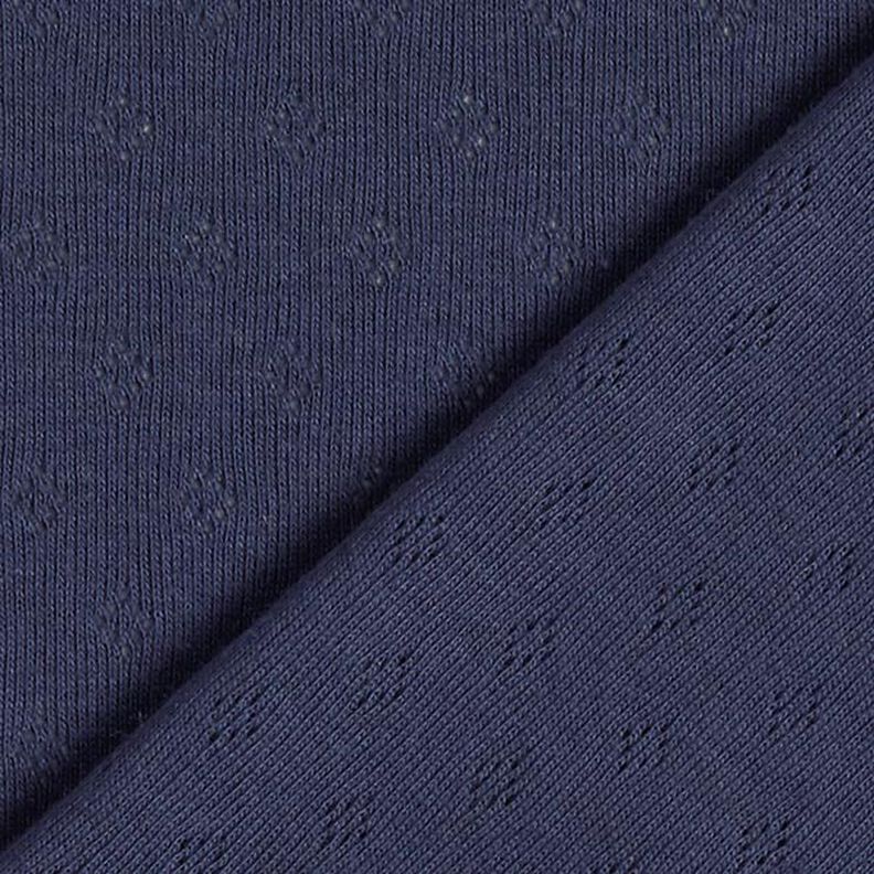 jersey maglia fine con motivi traforati – blu marino,  image number 6