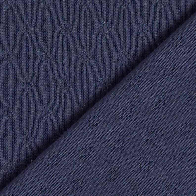 jersey maglia fine con motivi traforati – blu marino,  image number 6