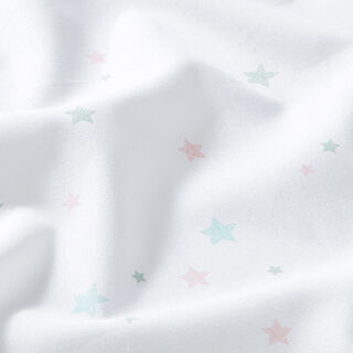 GOTS popeline di cotone stelle effetto disegno | Tula – bianco, 