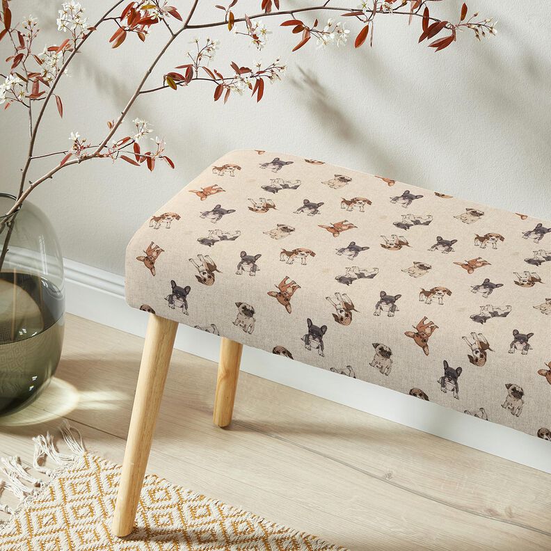 tessuto arredo mezzo panama Cuccioli &ndash; naturale/grigio,  image number 5