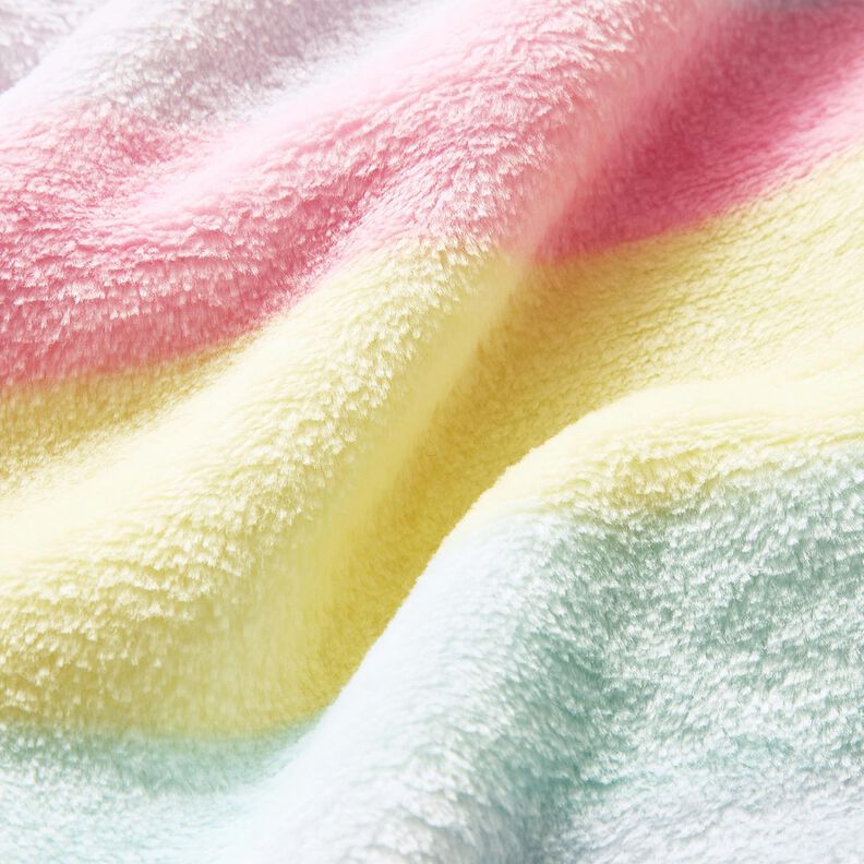 Morbido pile strisce arcobaleno pastello – giallo chiaro/rosa, image number 5