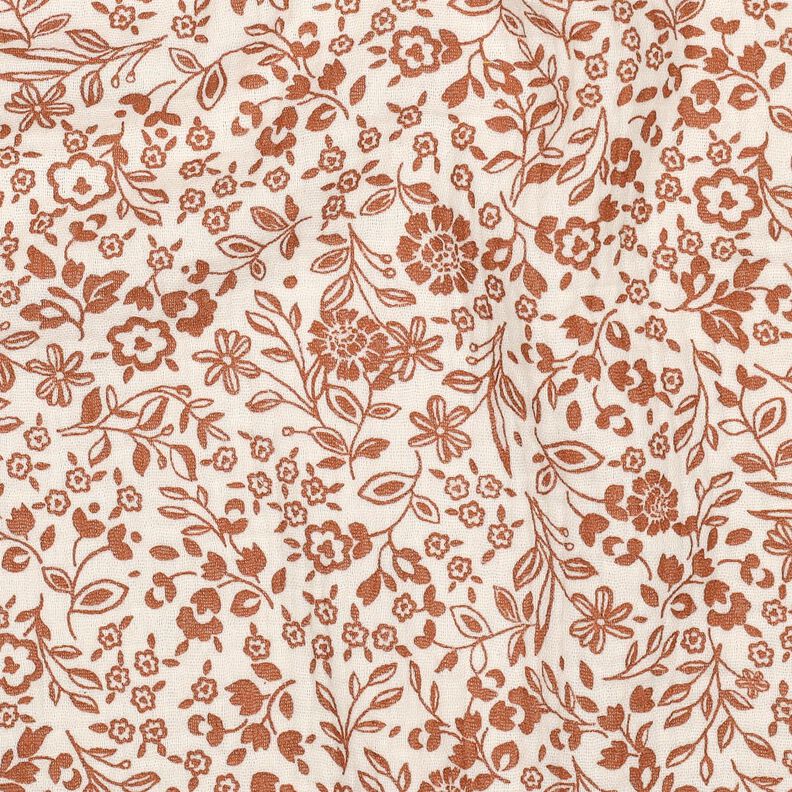 mussolina / tessuto doppio increspato Fiorellini bicolori  | Poppy Fabrics – beige chiaro/caramello,  image number 2