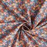 tessuto in cotone popeline piccoli fiori – indaco/rosa antico chiaro,  thumbnail number 3