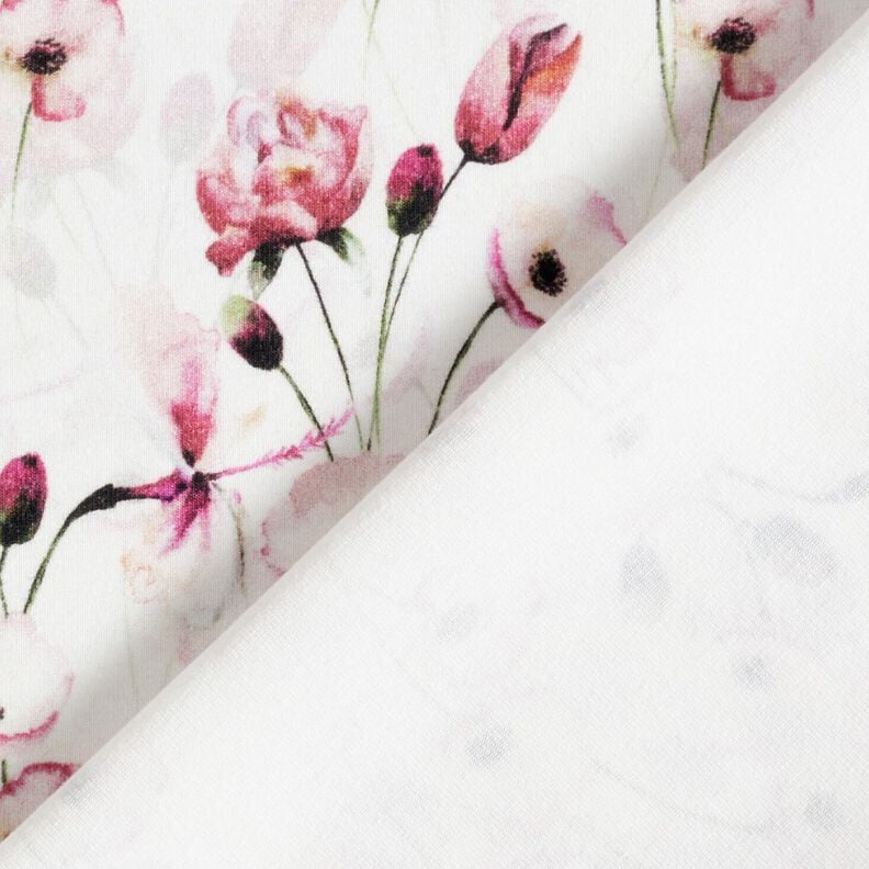 jersey di cotone Romantico prato fiorito stampa digitale – avorio,  image number 4