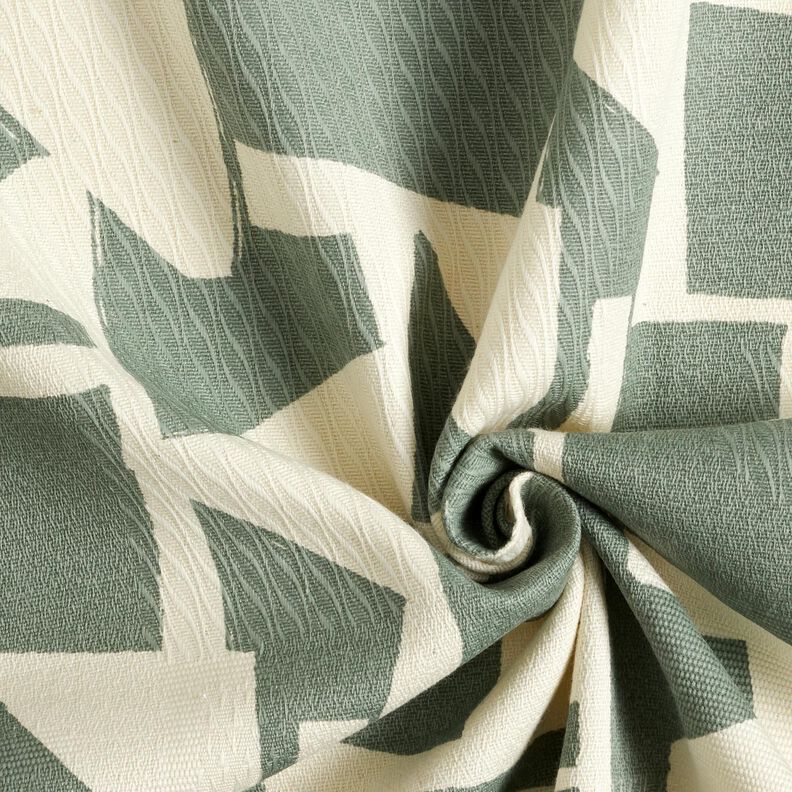 tessuto arredo Jacquard Struttura astratta – canna palustre/bianco lana,  image number 3