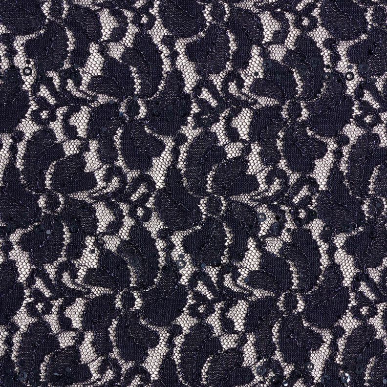 Fiori di paillettes di pizzo – blu notte,  image number 1