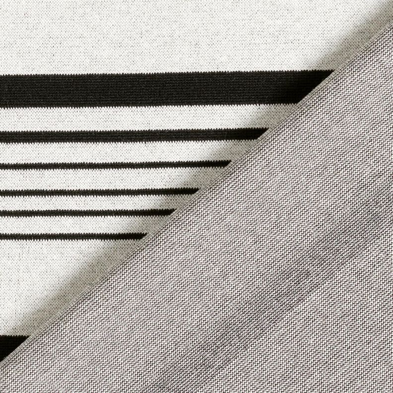 Tessuto jacquard a righe irregolari – bianco lana/nero,  image number 5