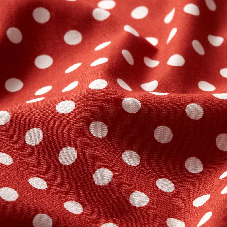 popeline di cotone Pois Polka – terracotta/bianco,  image number 2