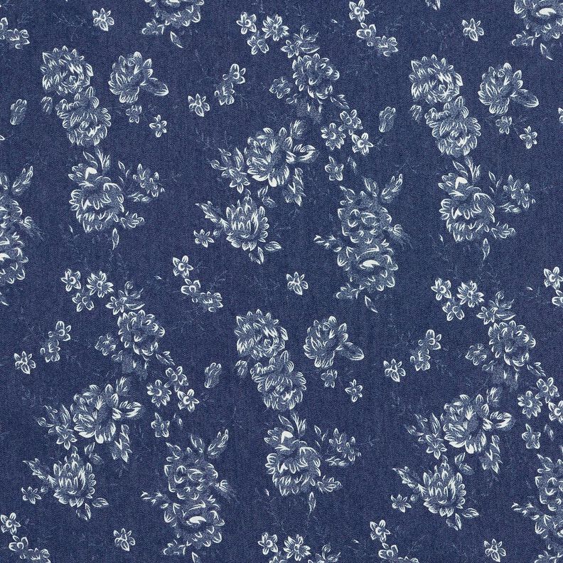 chambray piccole rose – blu marino/bianco lana,  image number 1