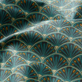 cotone rivestito Ventagli sofisticati – petrolio, 
