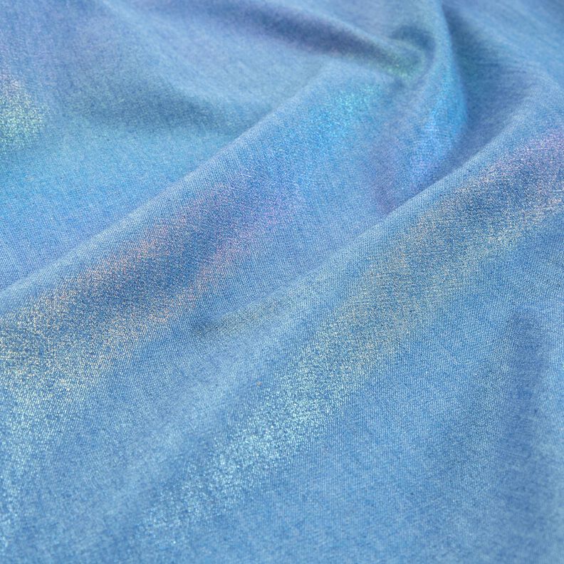 chambray Arcobaleno brillante stampa laminata | Poppy Fabrics – colore blu jeans/mix di colori,  image number 2