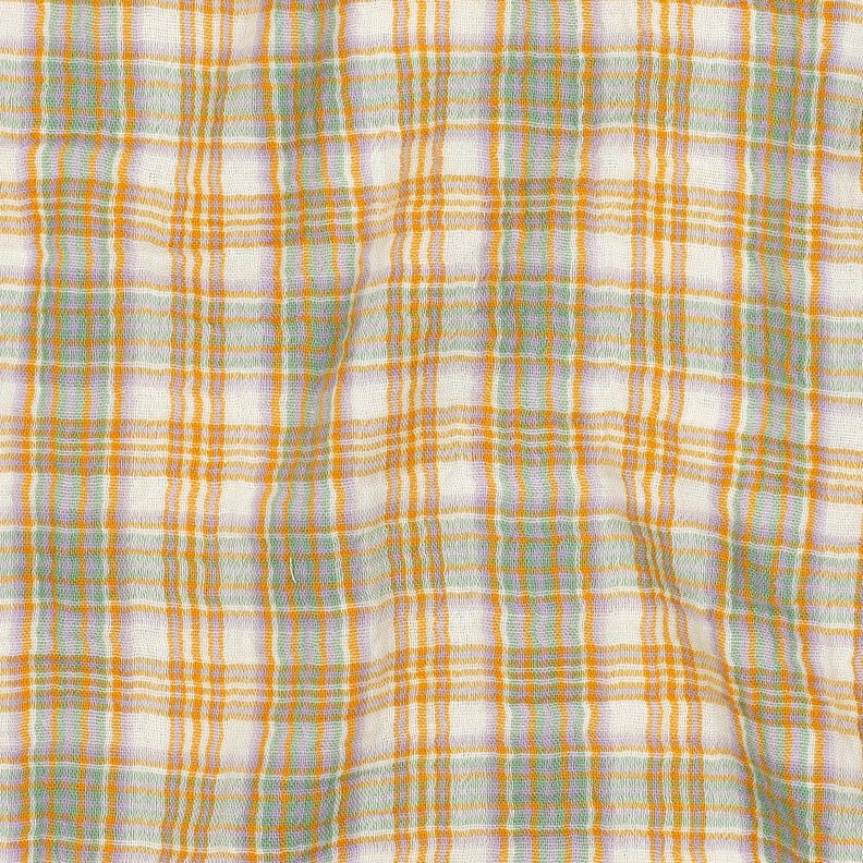 mussolina / tessuto doppio increspato Controllo | Poppy Fabrics – giallo curry/verde salvia,  image number 2