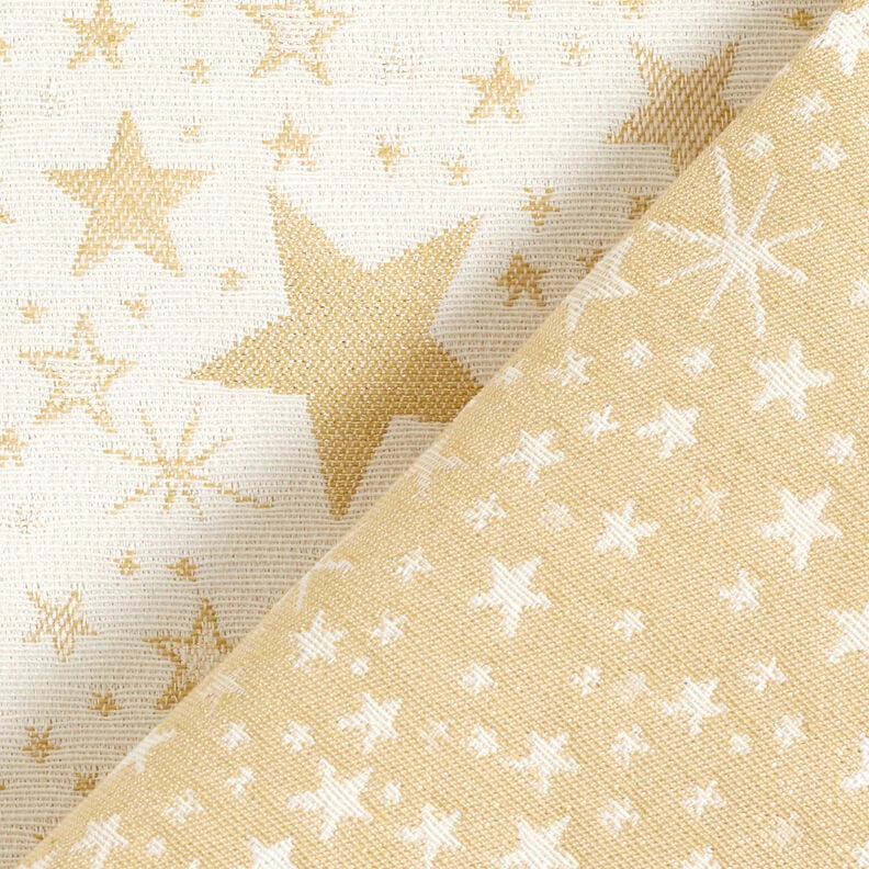 tessuto arredo Jacquard lurex Mare di stelle – beige chiaro/oro,  image number 4