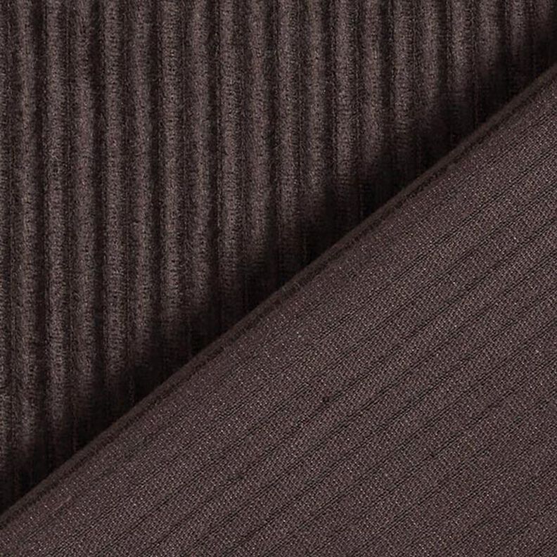Velluto elasticizzato misto cotone-viscosa in tinta unita – marrone nerastro | Resto 80cm,  image number 4
