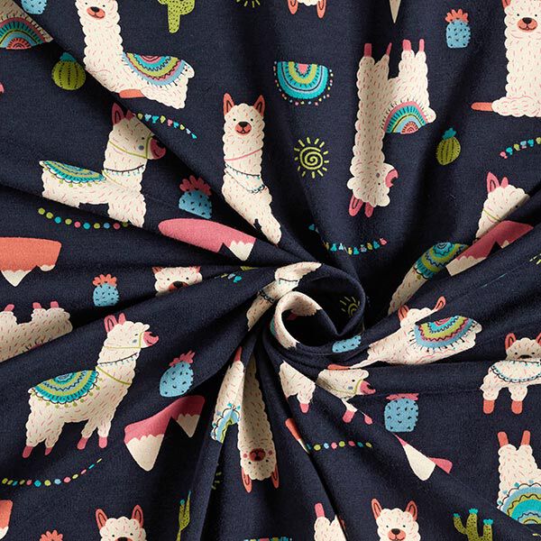 jersey di cotone Alpaca – blu notte, image number 4
