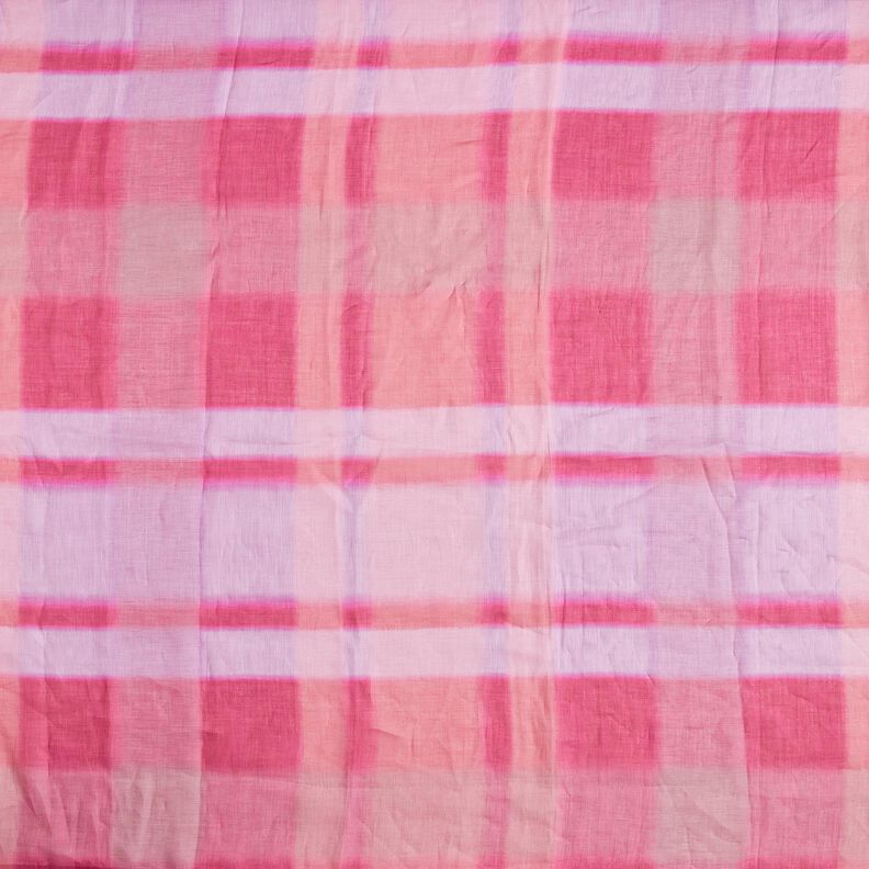 Batik in mussola di ramiè a quadri – rosa fucsia acceso,  image number 1