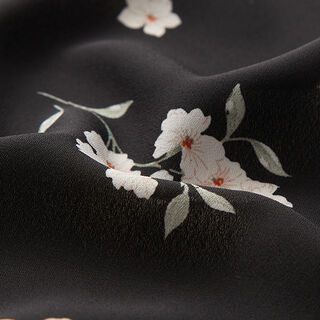Tessuto per camicette a fiorellini – nero, 