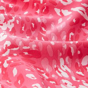 Tessuto crêpe con motivo leopardato astratto – rosa fucsia acceso, 
