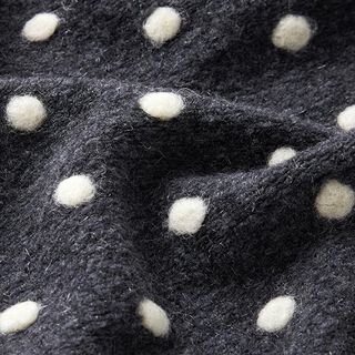 tessuto follato misto lana, pois – grigio/bianco lana | Resto 100cm, 