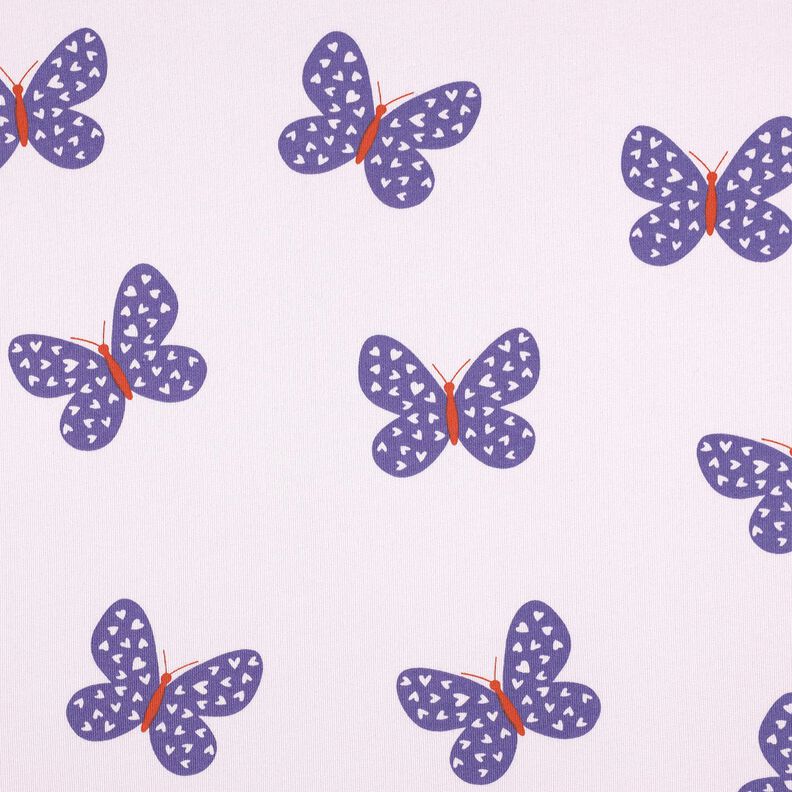 felpa garzata grandi farfalle | Poppy Fabrics – lillà pastello/lilla bluastro, image number 1