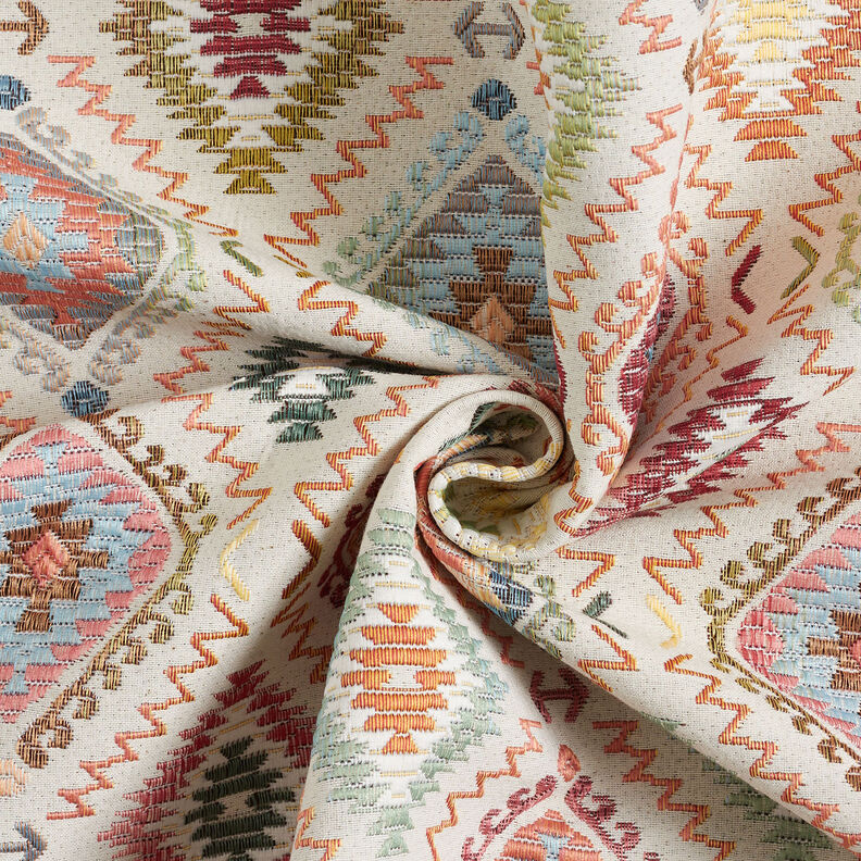 tessuto arredo Jacquard Tappeto indiano – beige chiaro,  image number 4