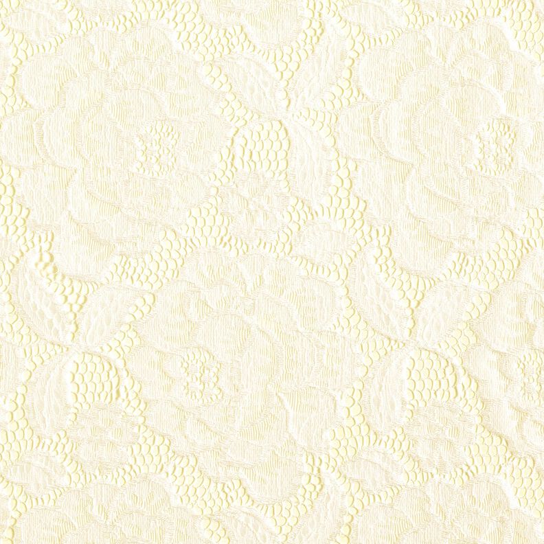 pizzo elastico Boccioli e foglie – bianco lana, image number 1
