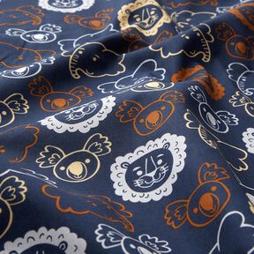 popeline di cotone Musi di animali | Poppy Fabrics – grigio blu, 