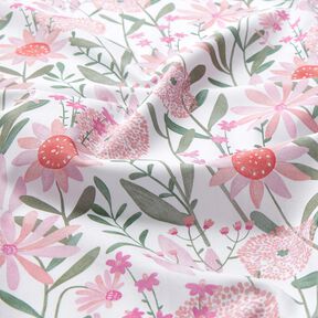 popeline di cotone Grandi fiori di prato stampa digitale | Poppy Fabrics – bianco, 