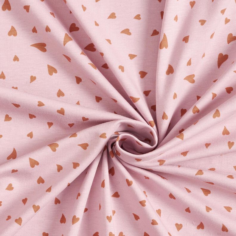jersey di cotone Cuori vorticosi – rosa antico chiaro,  image number 3