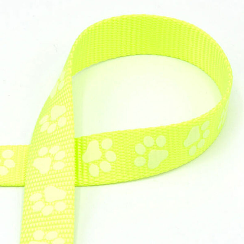 Nastro riflettente Guinzaglio per cani Zampe [20 mm] – giallo neon,  image number 1