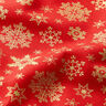 tessuto in cotone popeline Cristalli di neve – rosso/oro,  thumbnail number 2