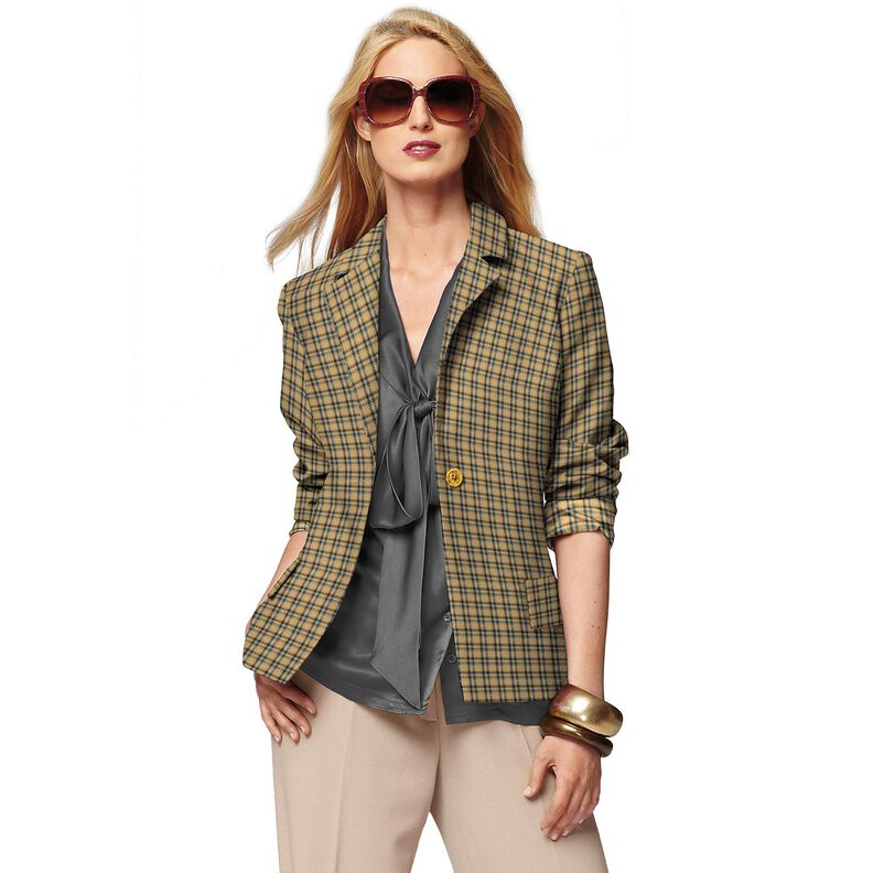 misto viscosa Quadri in Lurex – beige scuro/giallo curry,  image number 5