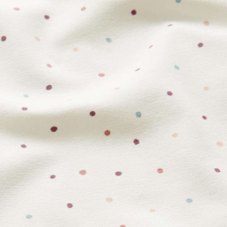 jersey di cotone Pois colorati – bianco lana,  image number 2