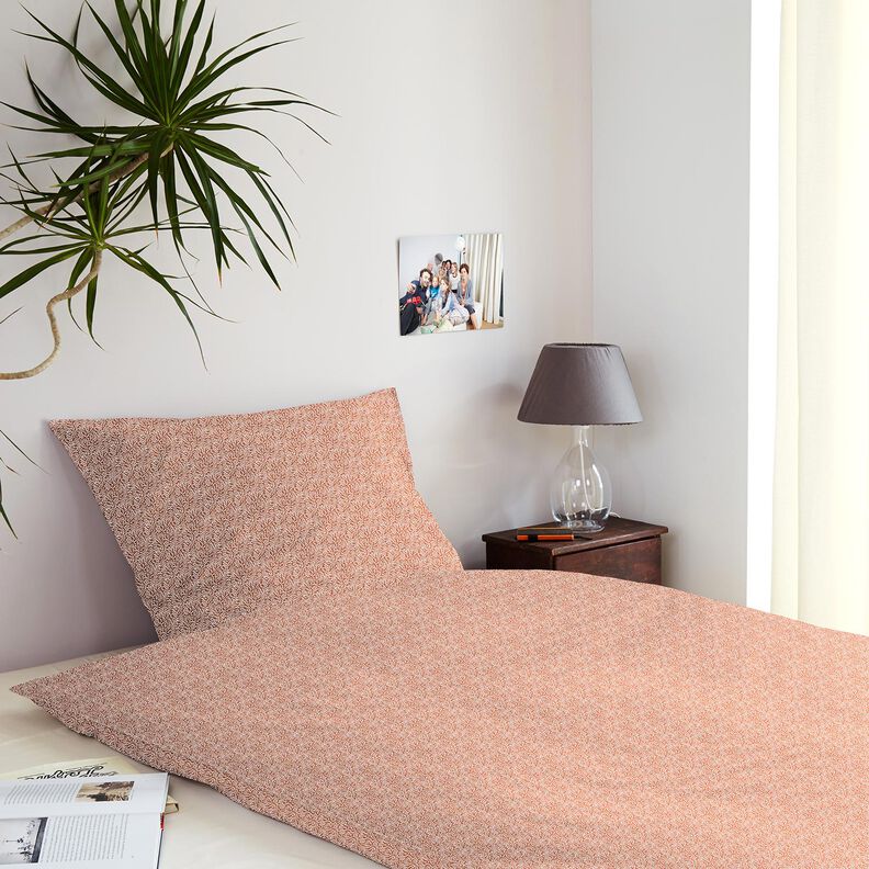 tessuto in cotone cretonne Mini foglie – aragosta/bianco, image number 7