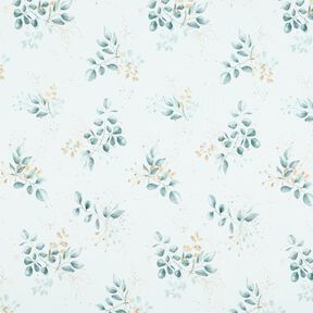 jersey di cotone Eucalipto | Glitzerpüppi – bianco/blu colomba, 