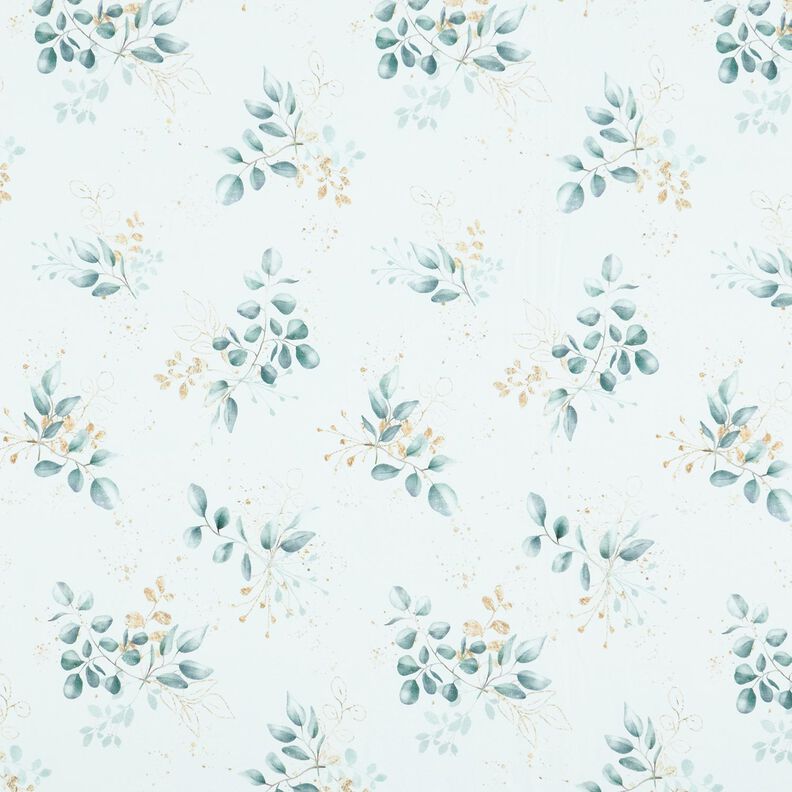 jersey di cotone Eucalipto | Glitzerpüppi – bianco/blu colomba,  image number 1