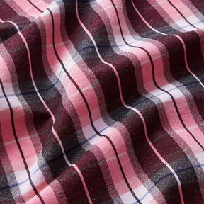 Pantalone elasticizzato a quadri larghi – nero/rosa fucsia acceso, 