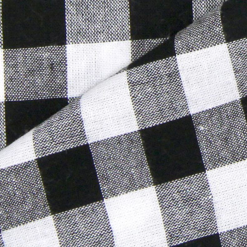 tessuto in cotone Quadro vichy 1,7 cm – nero/bianco,  image number 3