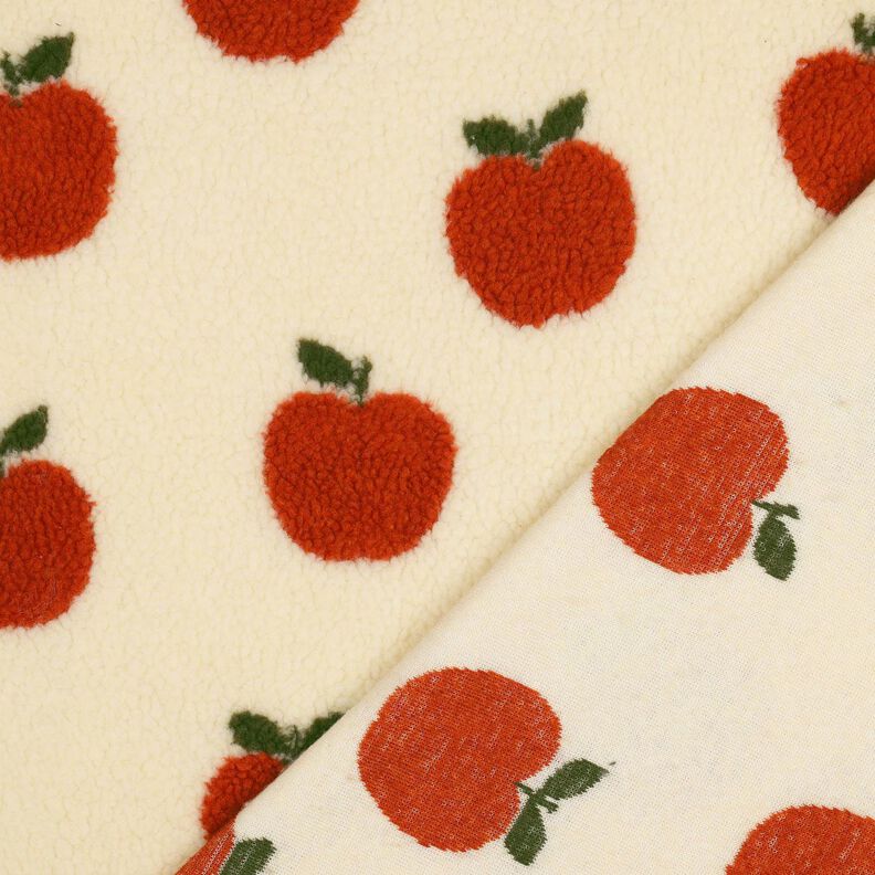 tessuto peluche mele | Poppy Fabrics – bianco lana/terracotta, image number 4