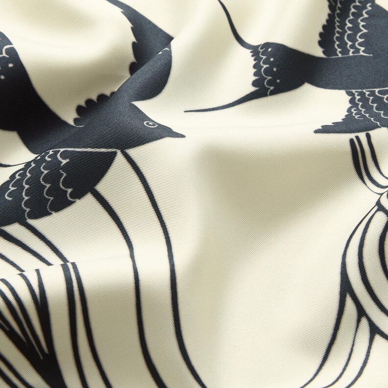 Taglio di tessuto in satin con rondini | Katia Fabrics – antracite/crema,  image number 8