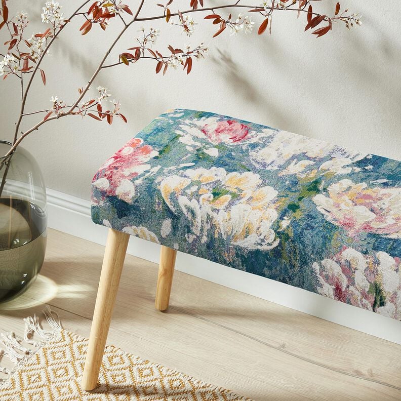 tessuto arredo gobelin Ninfee – beige chiaro/verde, image number 6