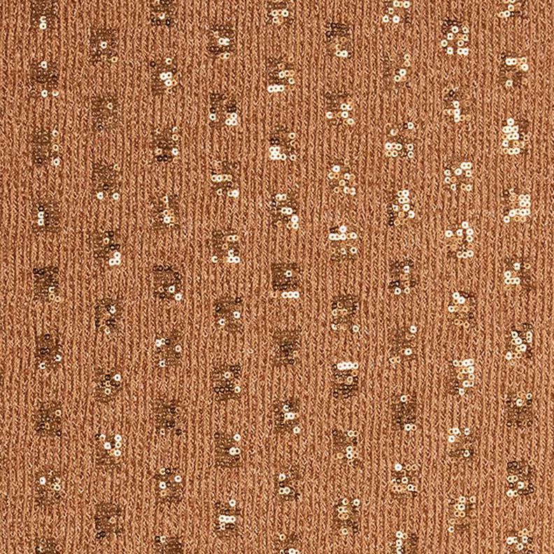 Tasche in maglia con quadrati di paillettes – caramello, image number 1