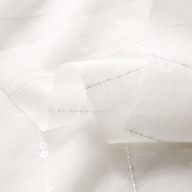 Paillettes in voile misto cotone-seta – bianco,  image number 3
