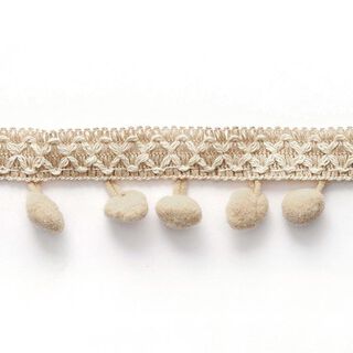 bordura con pompon croce [ 15 mm ] – beige, 