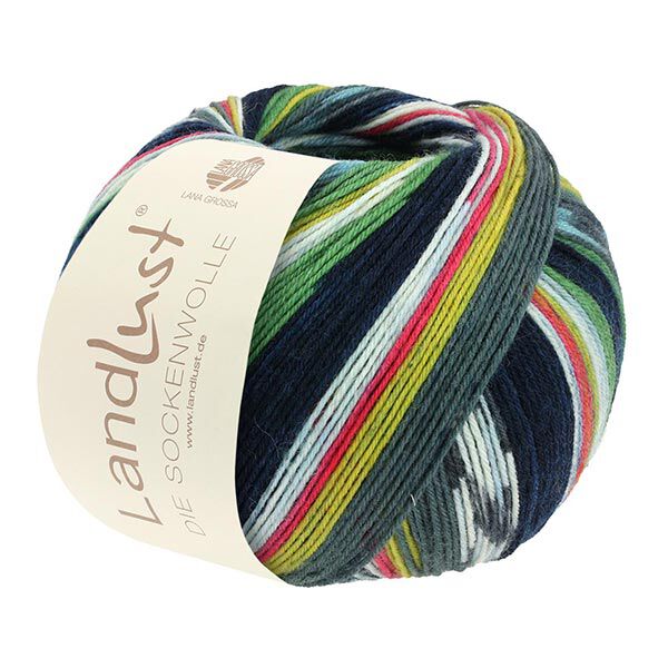 LANDLUST Sockenwolle „Bunte Bänder“, 100g | Lana Grossa – grigio/corallo, image number 3