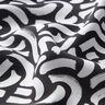 Tessuto di viscosa Linee ondulate astratte – nero/bianco,  thumbnail number 2