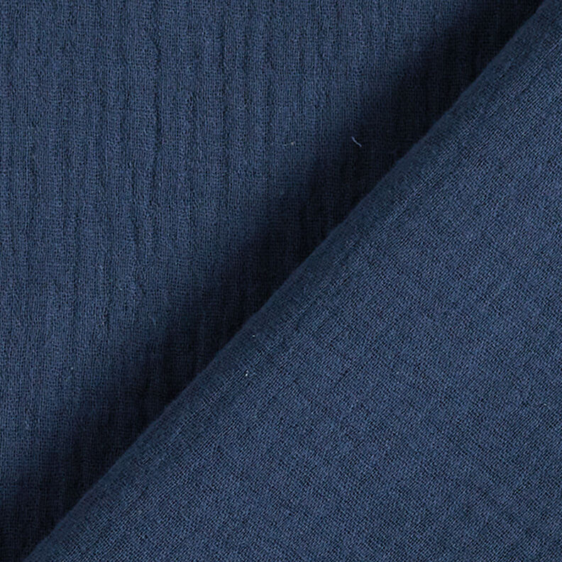 mussolina / tessuto doppio increspato – blu marino,  image number 4