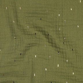mussolina / tessuto doppio increspato rettangolo stampa laminata | Poppy Fabrics – pino/oro effetto, 