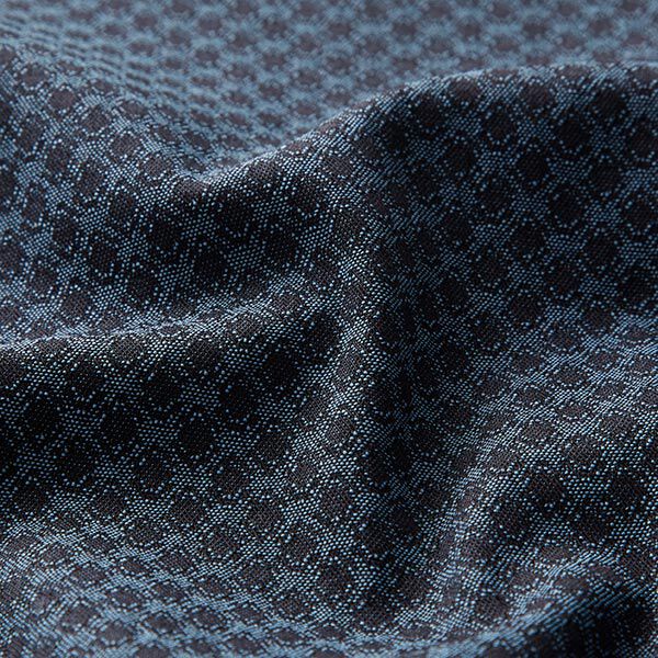 Tessuto elasticizzato con rombi jacquard – colore blu jeans, image number 2